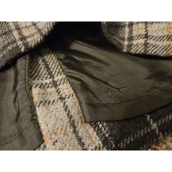 Eddie Bauer Wool Gray Plaid Mini Skirt Size 8 Winter Dark Academia Fall Pencil - Picture 4 of 7